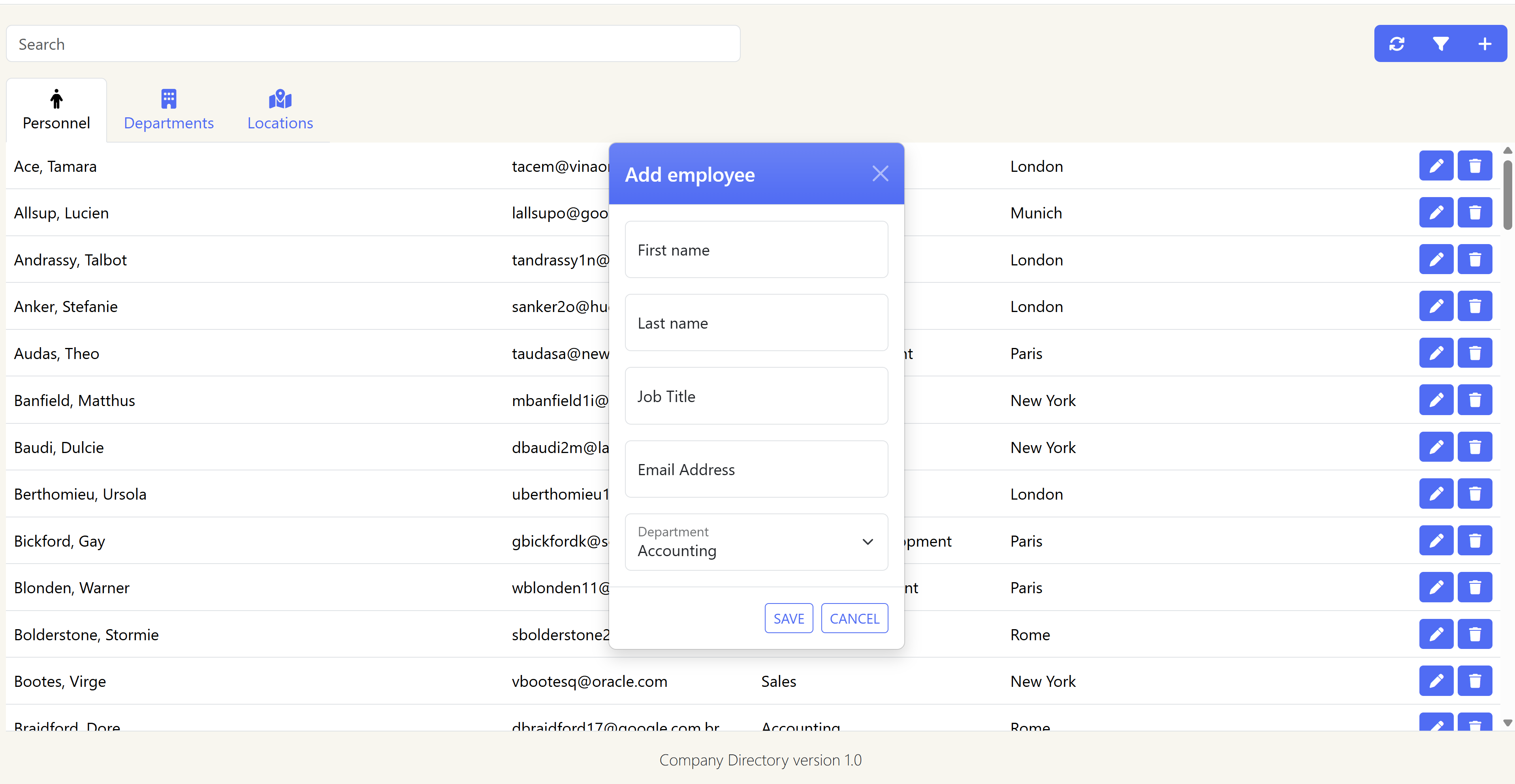 Company Directory Screenshot 2