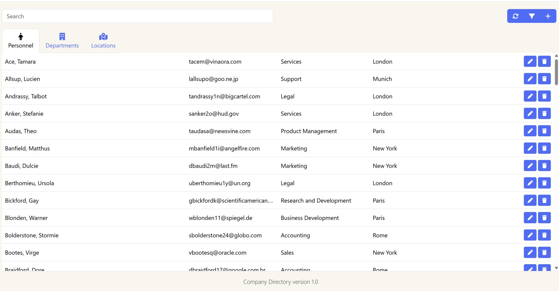 Company Directory